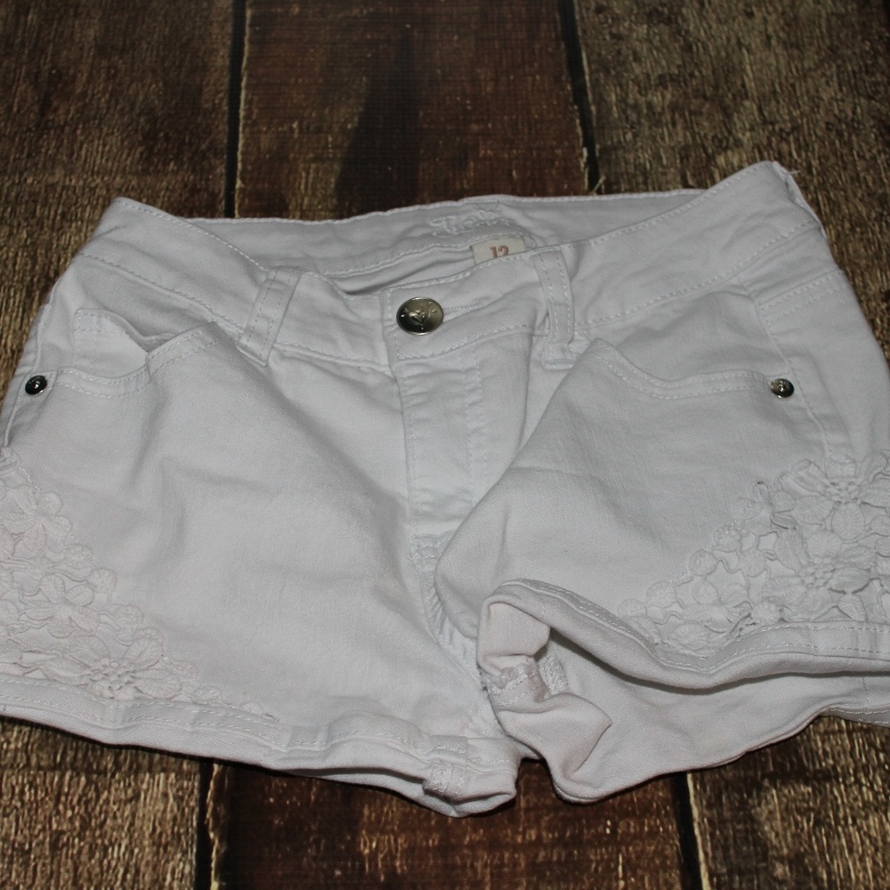 Justice Size 12 White Jean Shorts